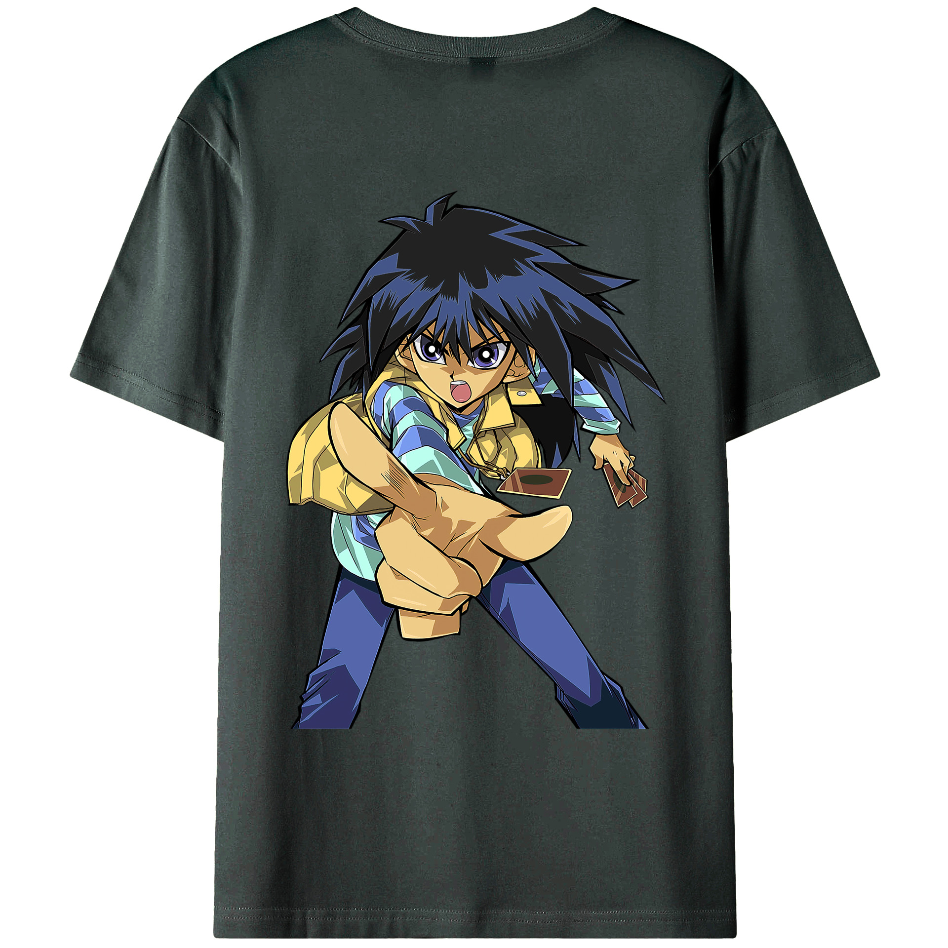 （画像用） 遊☆戯☆王 Yu-Gi-Oh! 綿100％ メンズ半袖Tシャツ（バックプリント） 通気性